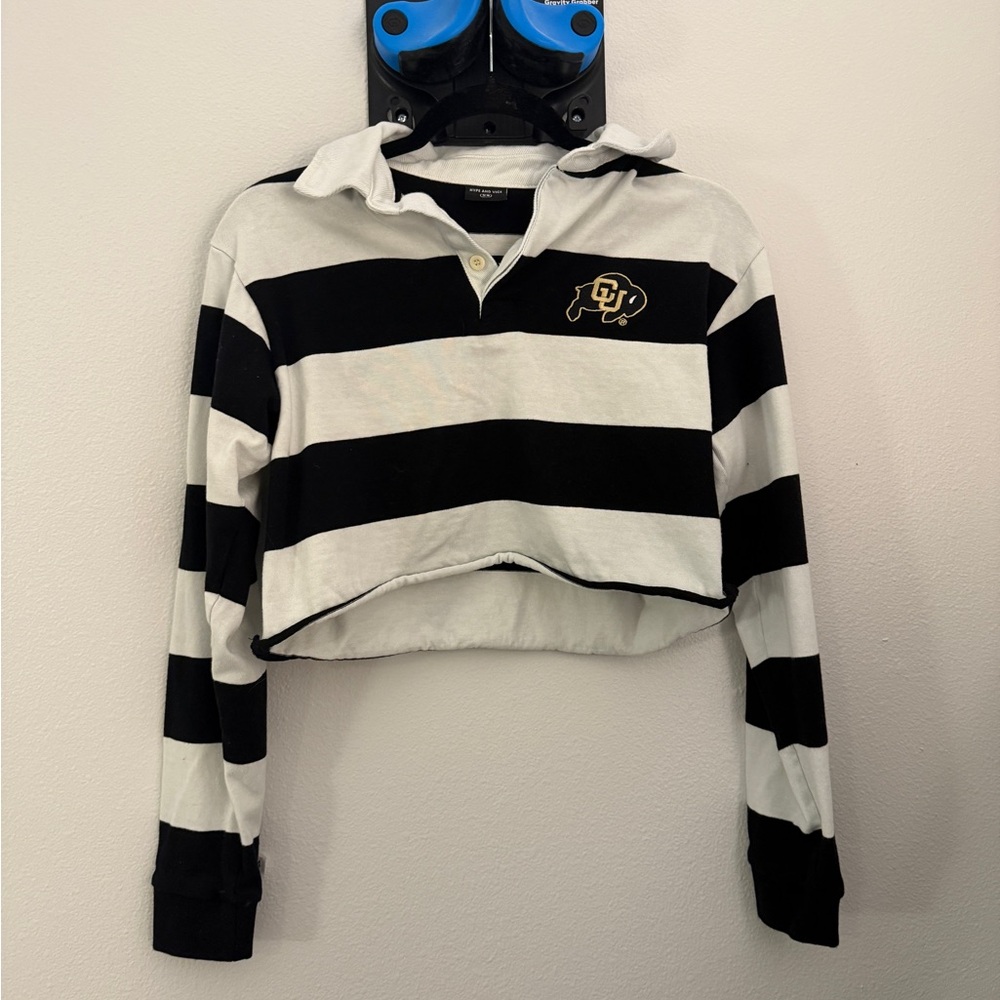 CU Boulder Striped Cropped Rugby Shirt